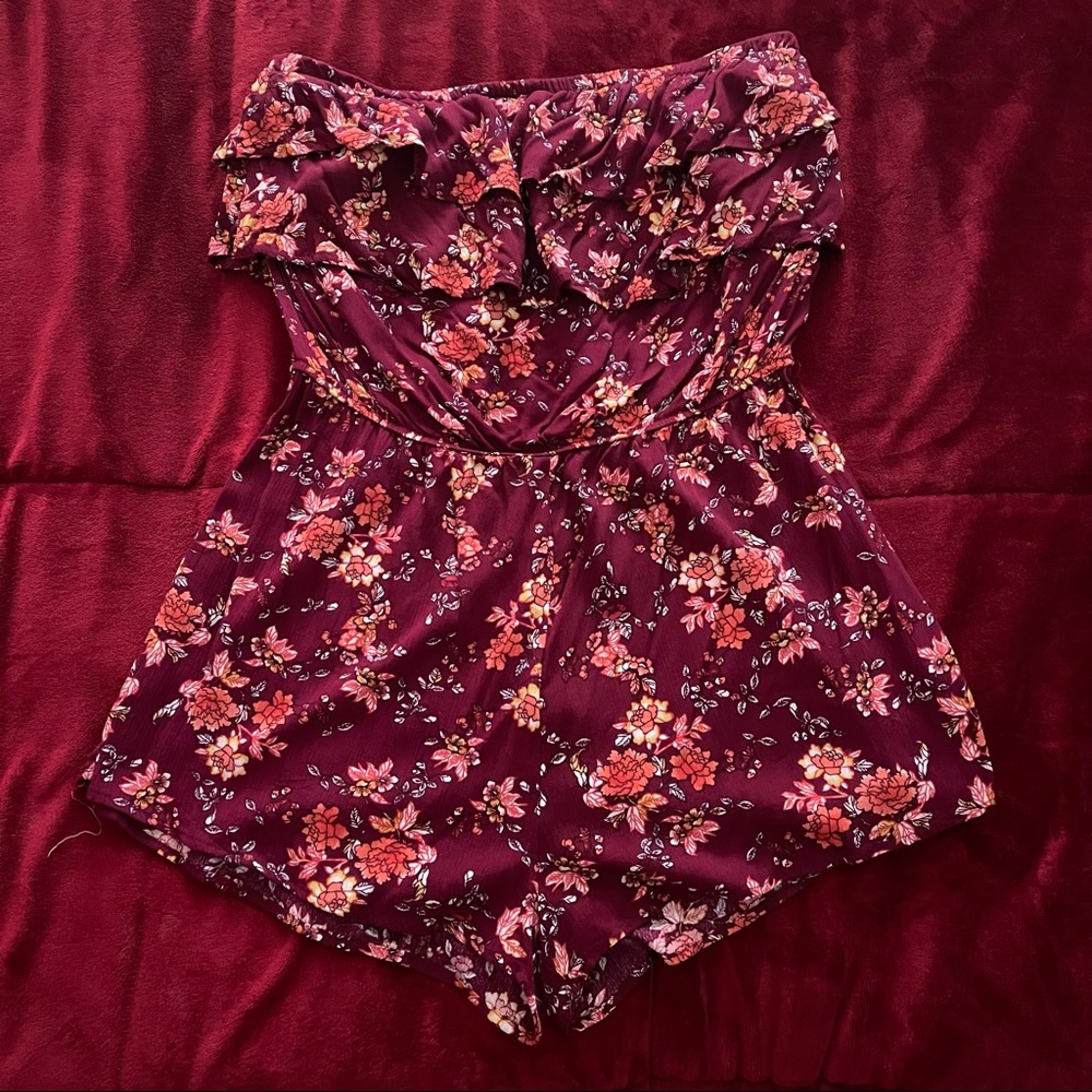 Ambiance Strapless Romper with Flower Print